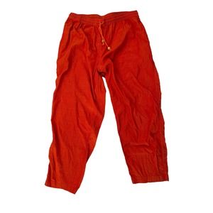 Barefoot BARBARA SANSONI Womens Pull On Pants Orange Hand Made Elastic Waist L